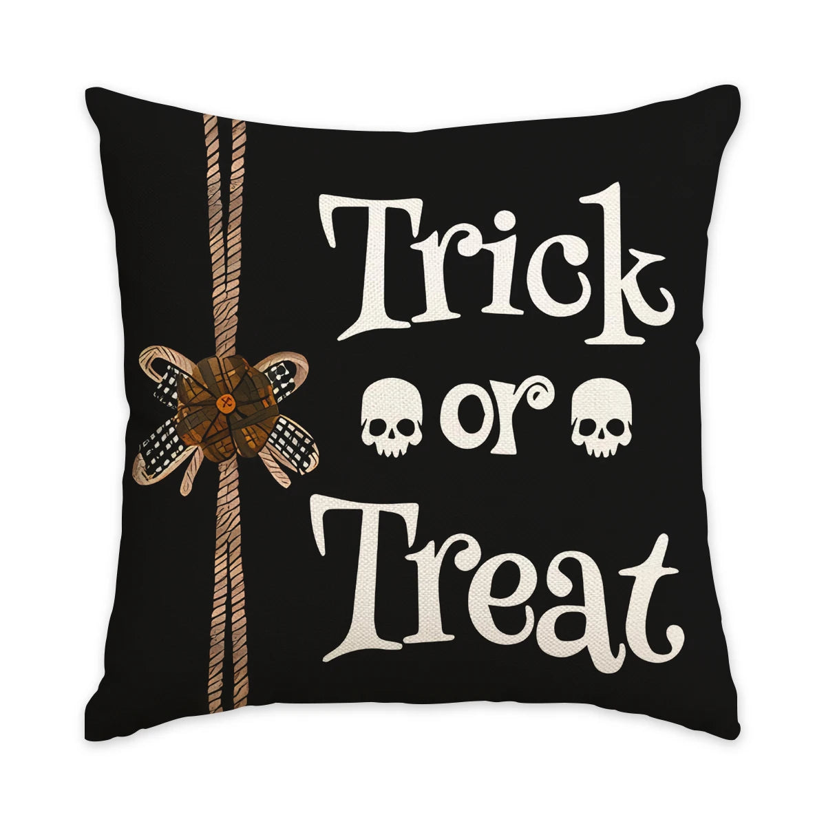Funda de almohada de Halloween de 1/4 piezas, funda de cojín de calabaza fantasma con lazo de Halloween, funda de cojín decorativa para sofá, sala de estar, dormitorio