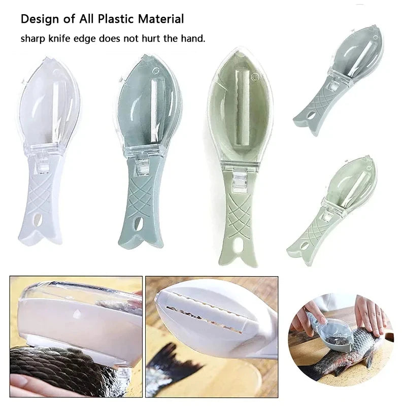 Ralladores de Escamas de Pescado Raspador Herramienta de Limpieza de Pescado Dispositivo para Raspar Escamas con Tapa Herramienta de Cocina para Cocinar Pescado Herramientas de Cocina