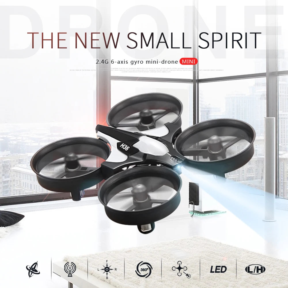 H36 Mini Dron 6 ejes sin cabeza FPV Drones Helicóptero de control remoto de bolsillo Avión RC Dron Quadcopter Juguetes Regalo de Navidad para niños