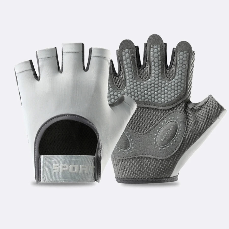 Guantes deportivos y de fitness, unisex, de medio dedo, transpirables, para entrenamiento con pesas rusas, correas de bicicleta, protectores de muñeca, mancuernas de hierro