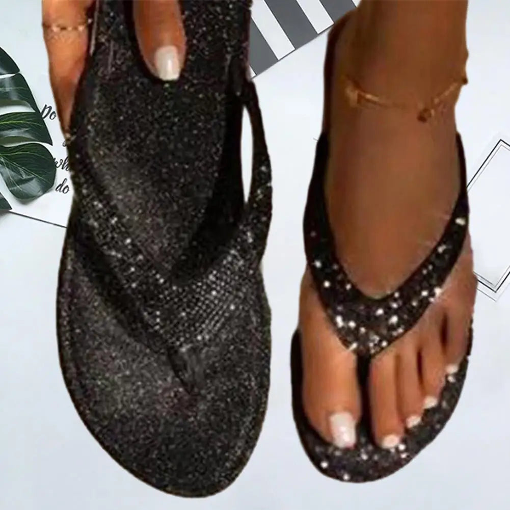 1 Pair Ladies Flip Flops Simple Fashion Peep Toe Beach Sandals Summer Ladies Sandals