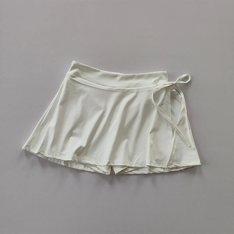 Falda de yoga deportiva, falda pantalón de bádminton y tenis, falda de secado rápido de medio cuerpo con bolsillo, falda pantalón con abertura lateral y tirantes para exteriores