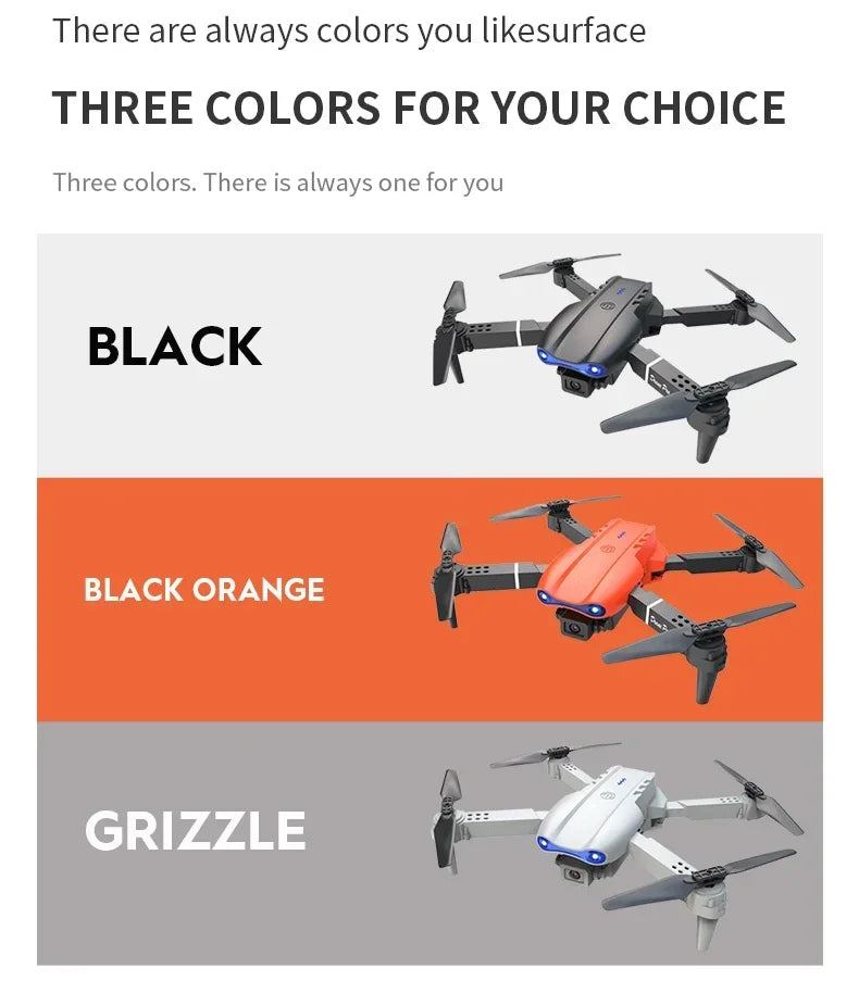Dron RC 2024 E99Pro profesional 4K con cámara HD gran angular de 1080P, helicóptero plegable, WIFI FPV, función de mantenimiento de altura, juguete de regalo