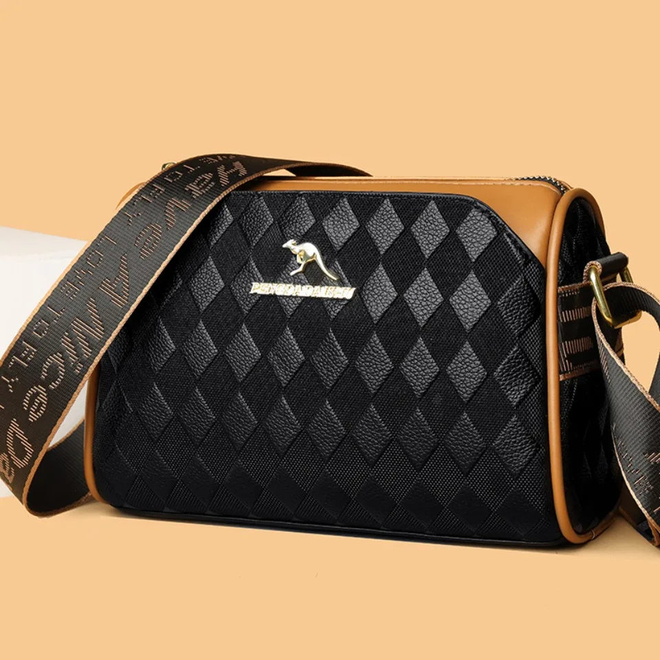 Bolsos de lujo para mujer, bolsos de diseñador, bolsos cruzados para mujer, bandoleras de cuero suave Pu para madre, bolsos de mano de 3 capas