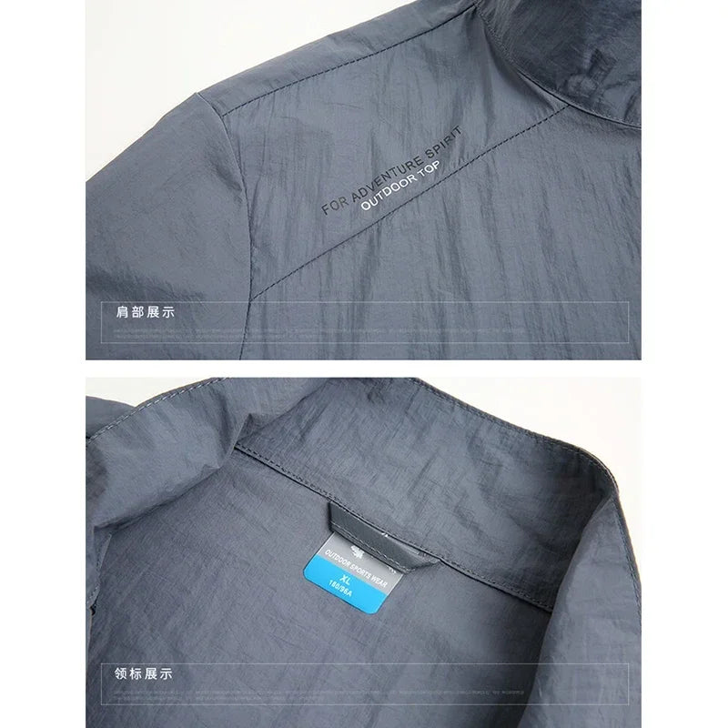 Chaquetas de Verano para Hombre Cortavientos Abrigos Masculinos Ropa Protectora Solar Chaqueta para Viajes y Camping Ciclismo Ultrafino Pesca Senderismo