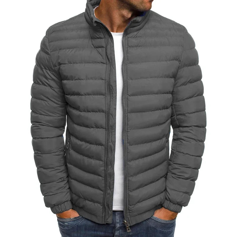  Chaqueta de algodón para hombre, cálida, informal, de invierno, gruesa, con cuello levantado, cortavientos, acolchada de algodón, para hombre, prendas de abrigo, M-3XL