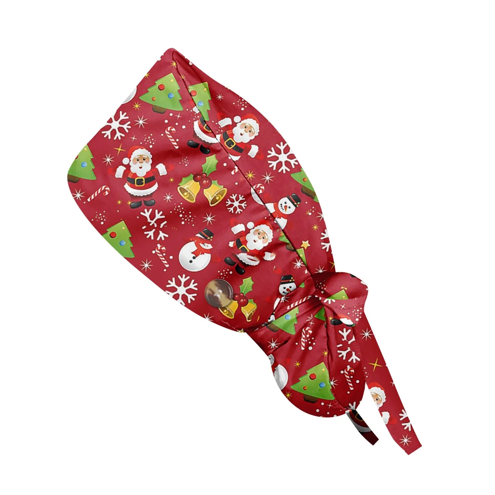 Gorro de Trabajo de Pelo Largo con Estampado Navideño a la Moda, Gorro de Trabajo Ajustable, Gorro de Enfermería para Salón de Belleza, Gorro Quirúrgico Femenino, Gorros de Enfermera