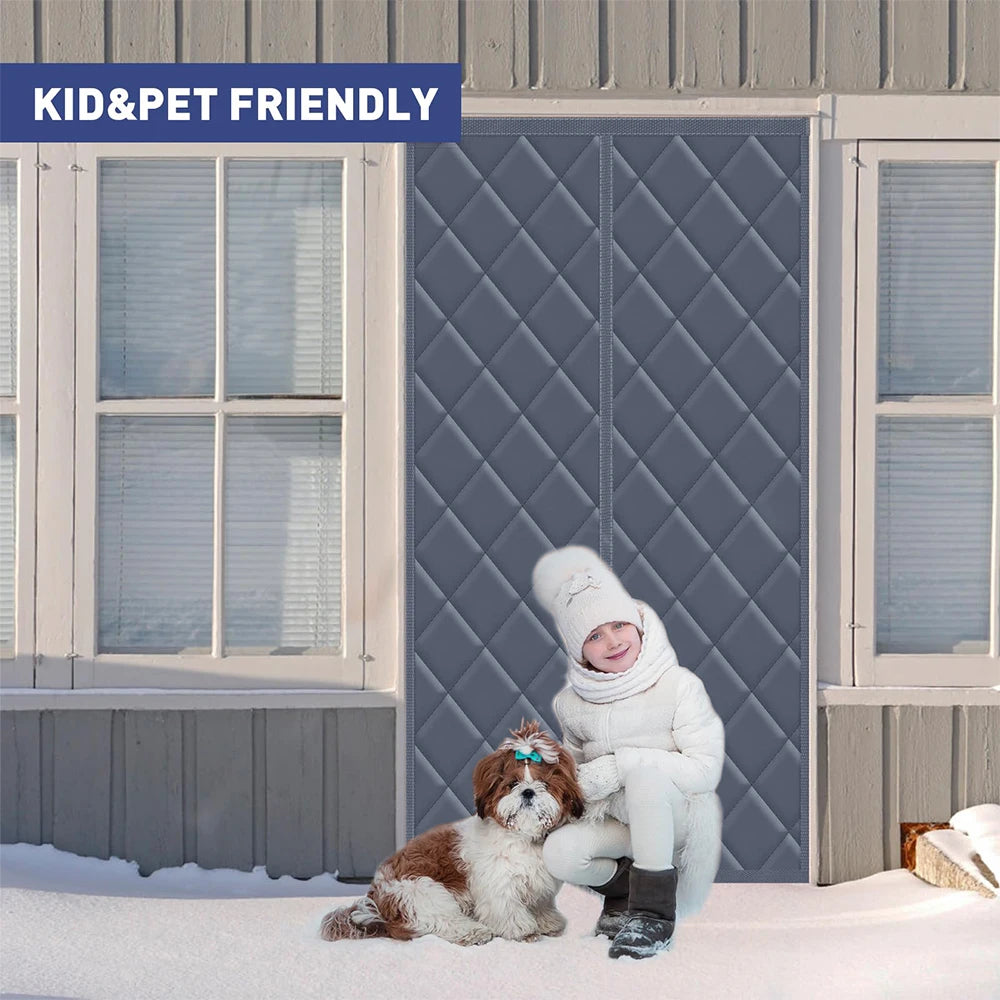 Rideau de porte magnétique isolant thermique, épais, pour chambre à coucher, salon, terrasse, portes coulissantes en verre, hiver