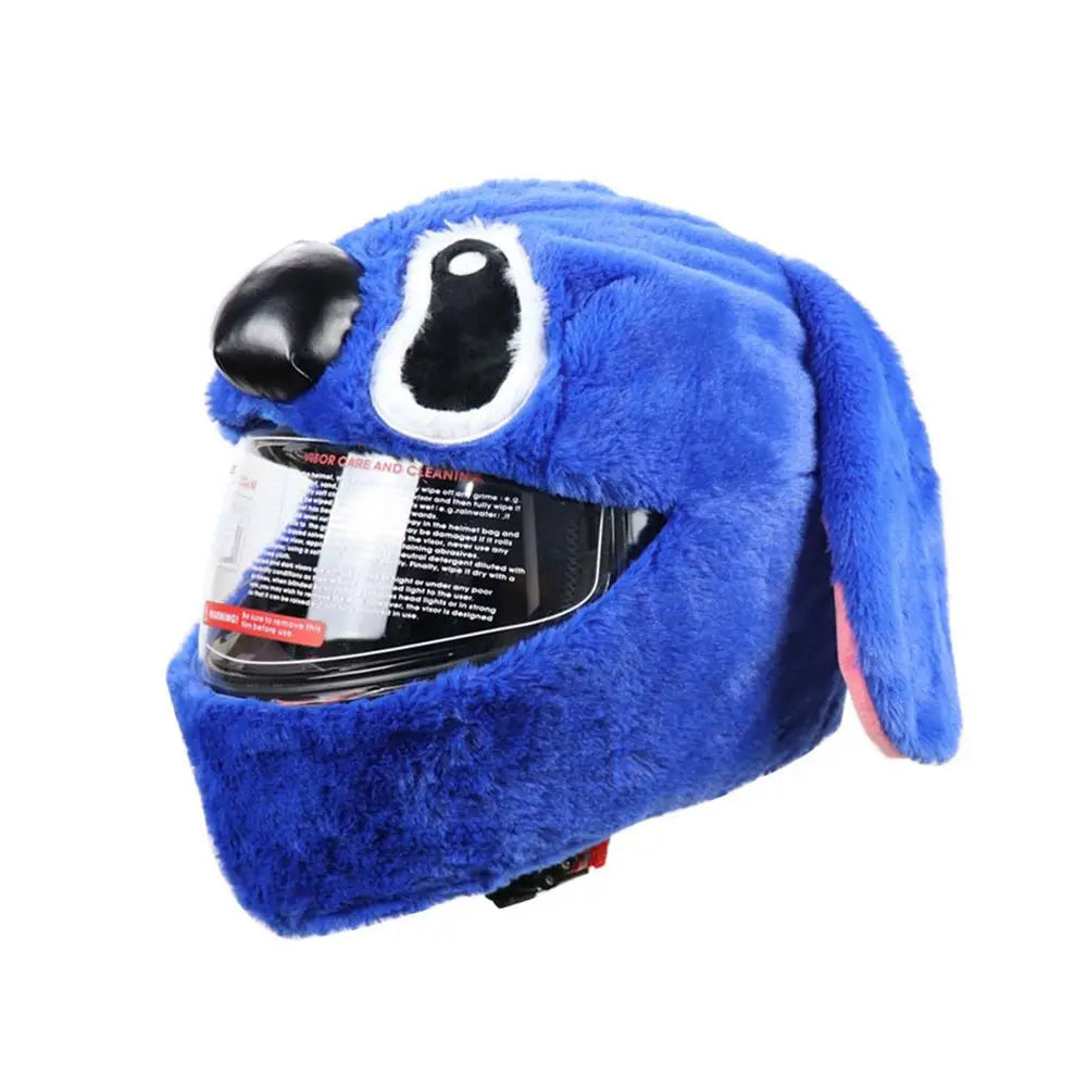 Funda para casco de motocicleta de 4 piezas, divertida, protectora, de felpa, de dibujos animados, con empalme de cabeza de Imp.
