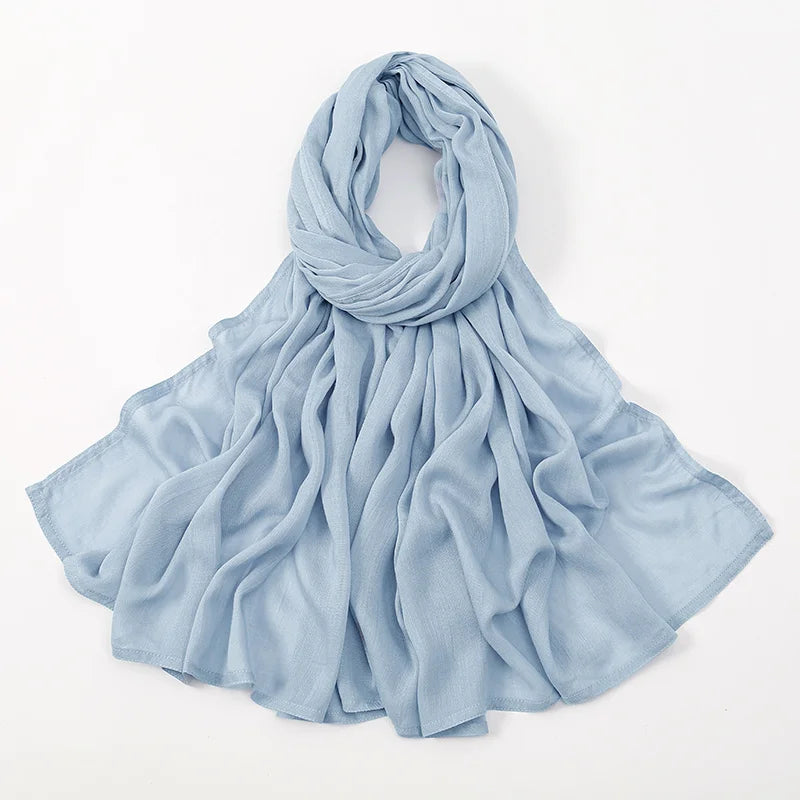 Hijabs musulmanes para mujer, pañuelos finos lisos, chales para mujer musulmana, pañuelo suave de viscosa y rayón, turbante islámico, diadema de 200x85cm
