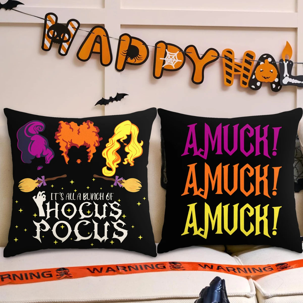 1 ud./4 Uds. Funda de almohada decorativa de Halloween, funda de cojín de truco o trato, fantasma, cabeza de calabaza, funda de cojín de sofá con decoración de murciélago