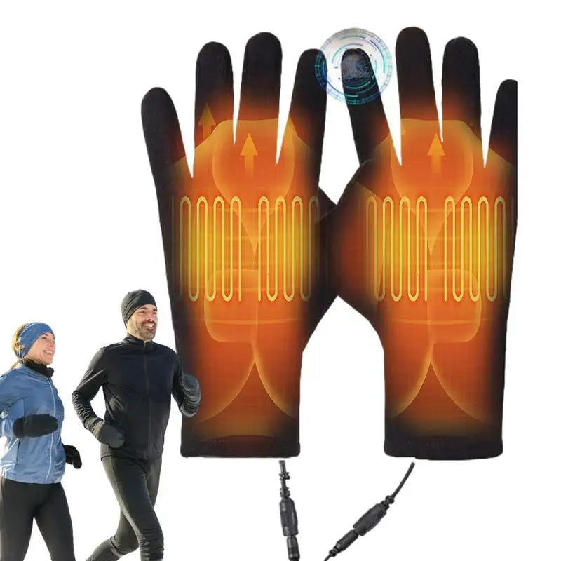 USB Electric Heated Gloves Unisex Rechargeable Screen Touch Thermal Gloves For Winter Cold Weather Skiing Cycling