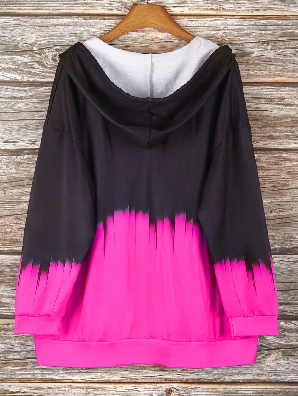 Sudadera con capucha y cremallera con degradado para mujer