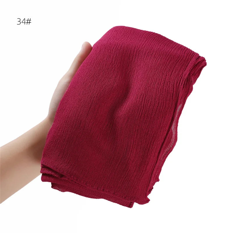 Pañuelo Hiyab de Algodón y Rayón de Color Liso para Mujer, Pañuelo Grande Musulmán, Chales, Diadema Musulmana para Mujer, Turbante Islámico, Pañuelo Bandana