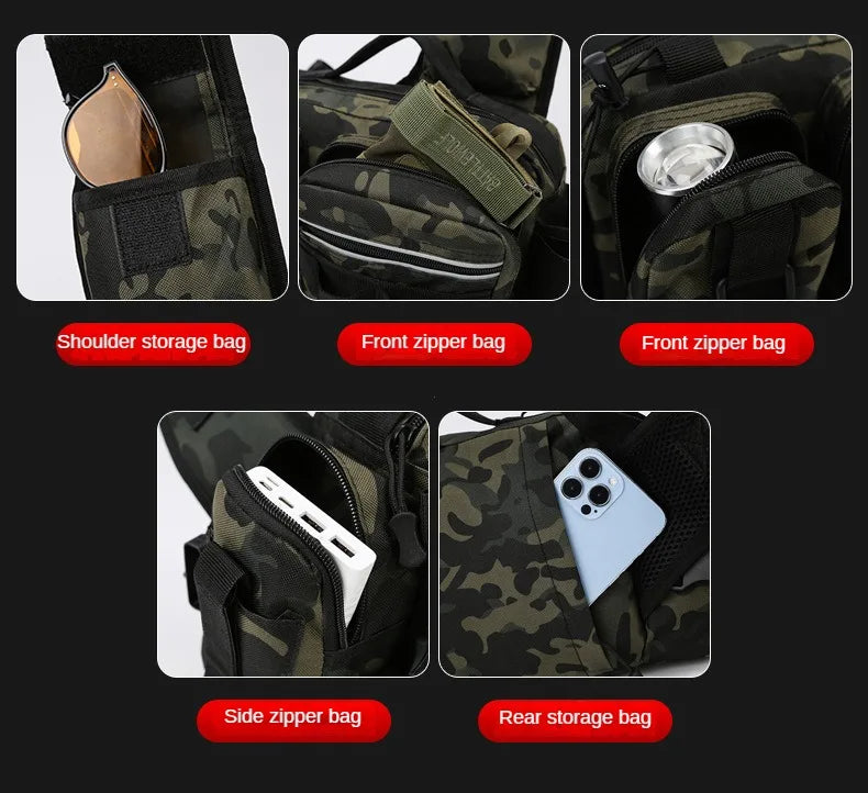 Fishing Tackle Backpack Lure Box Gear Storage Bag Fanny Pack for Men Fly Fishing Backpack with Rod Holder Sling Shoulder Bag