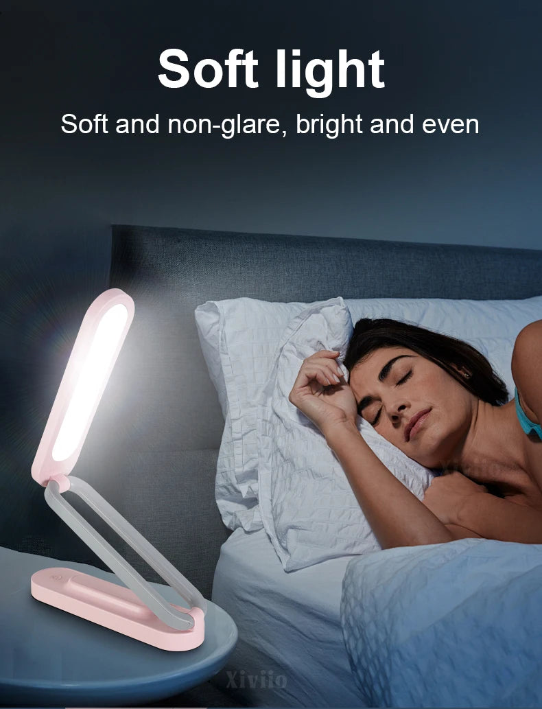 LED Desk Lamp for Office Home & Battery Operated Lamp Rechargeable Lamp Foldable,Portable, Small Desk Lamp Wireless Reading Lamp