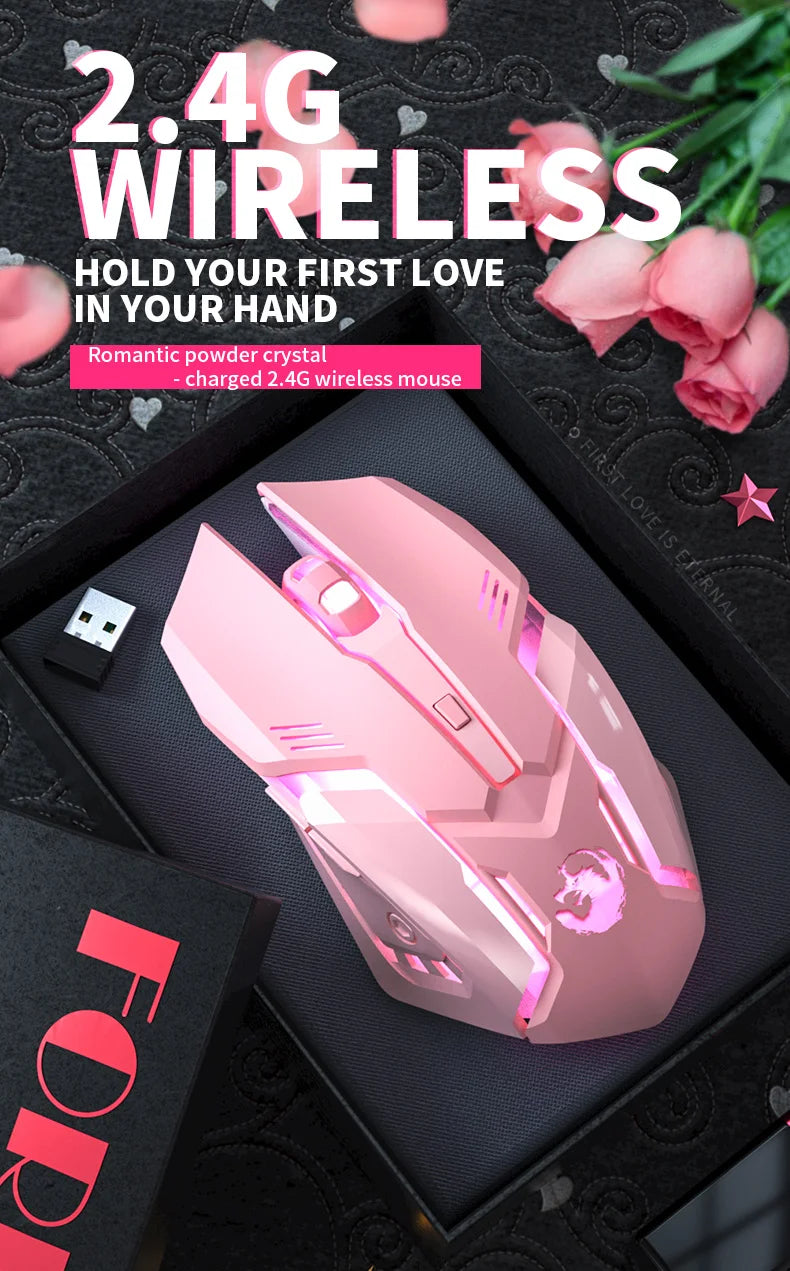 Souris de jeu ergonomique et silencieuse, 6 boutons, RGB, pour ordinateur de bureau et portable