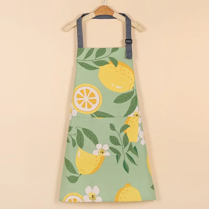 1 ud. Delantal de moda de tela de algodón, impermeable, engrosado, resistente a la suciedad, delantal de cocina y ropa de trabajo para el hogar, ropa de trabajo de jardinería