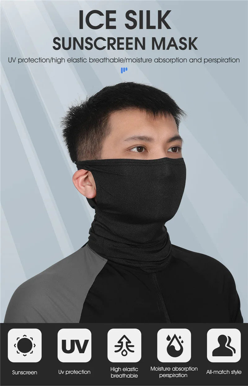WEST BIKING Prenda Cubrecabeza Transpirable de Ciclismo para Verano, Seda Helada, Cubierta Facial Anti UV, Bufanda Deportiva para Correr al Aire Libre, Mascarilla Antipolvo para Hombres y Mujeres