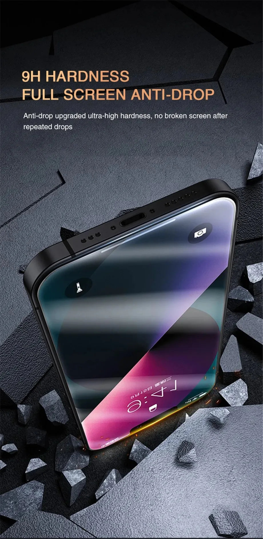 Lot de 1 à 2 films de protection d'écran de confidentialité pour iPhone 16, 15, 13, 11, 14Pro Max, verre trempé anti-espion pour iPhone X, XS Max, XR