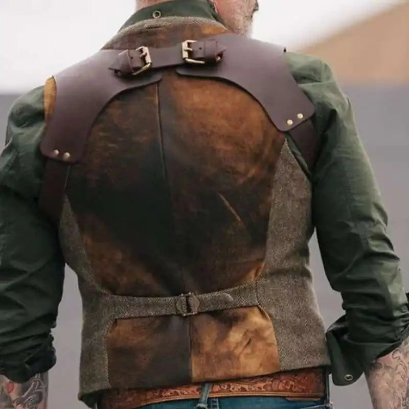 Sleeveless Vest for Men, Slim Fit Waistcoat with Belt, Stylish Outerwear, Summer Trendy Top