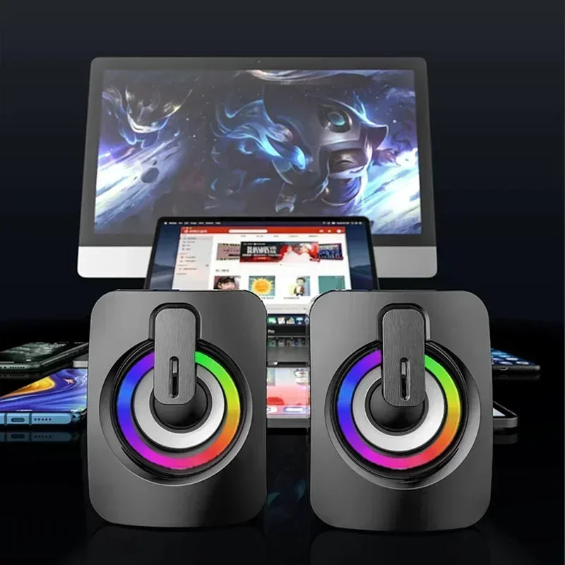 Computer Speaker Stereo Sound With Microphone 3.5mm AUX Home Office PC Speaker for Macbook Desktop Notebook Computer Loudspeaker
