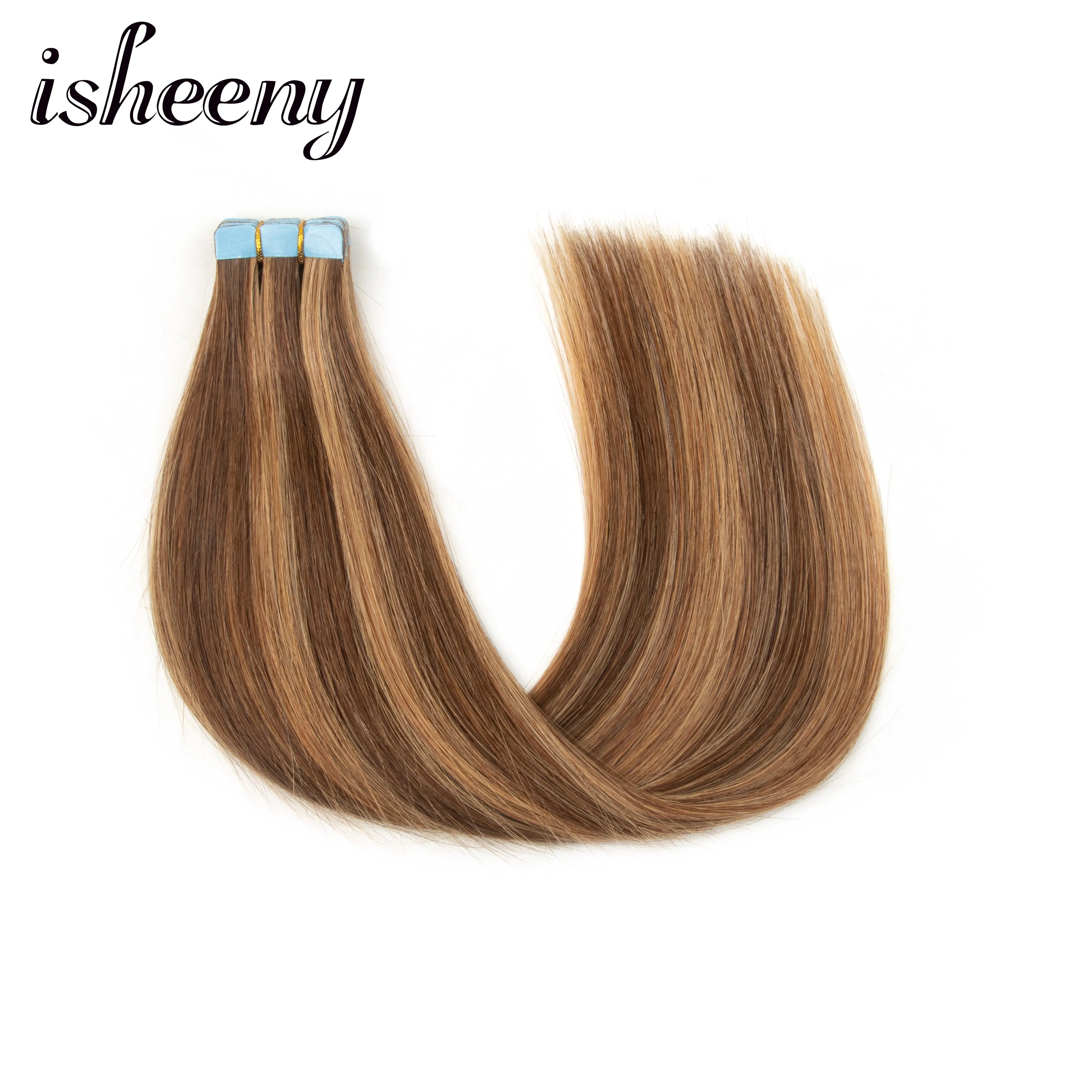 12-24'' Invisible Mini Tape in Human Hair Extensions Invisible Adhesive Seamless Tape in Hair Machine Remy Natural Straight Hair