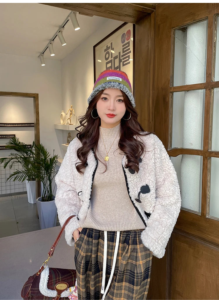 Suéter de otoño invierno para mujer, jerséis, tops de manga larga, ropa, suéter suave de punto delgado, ropa de calle, suéter de cuello alto con botones
