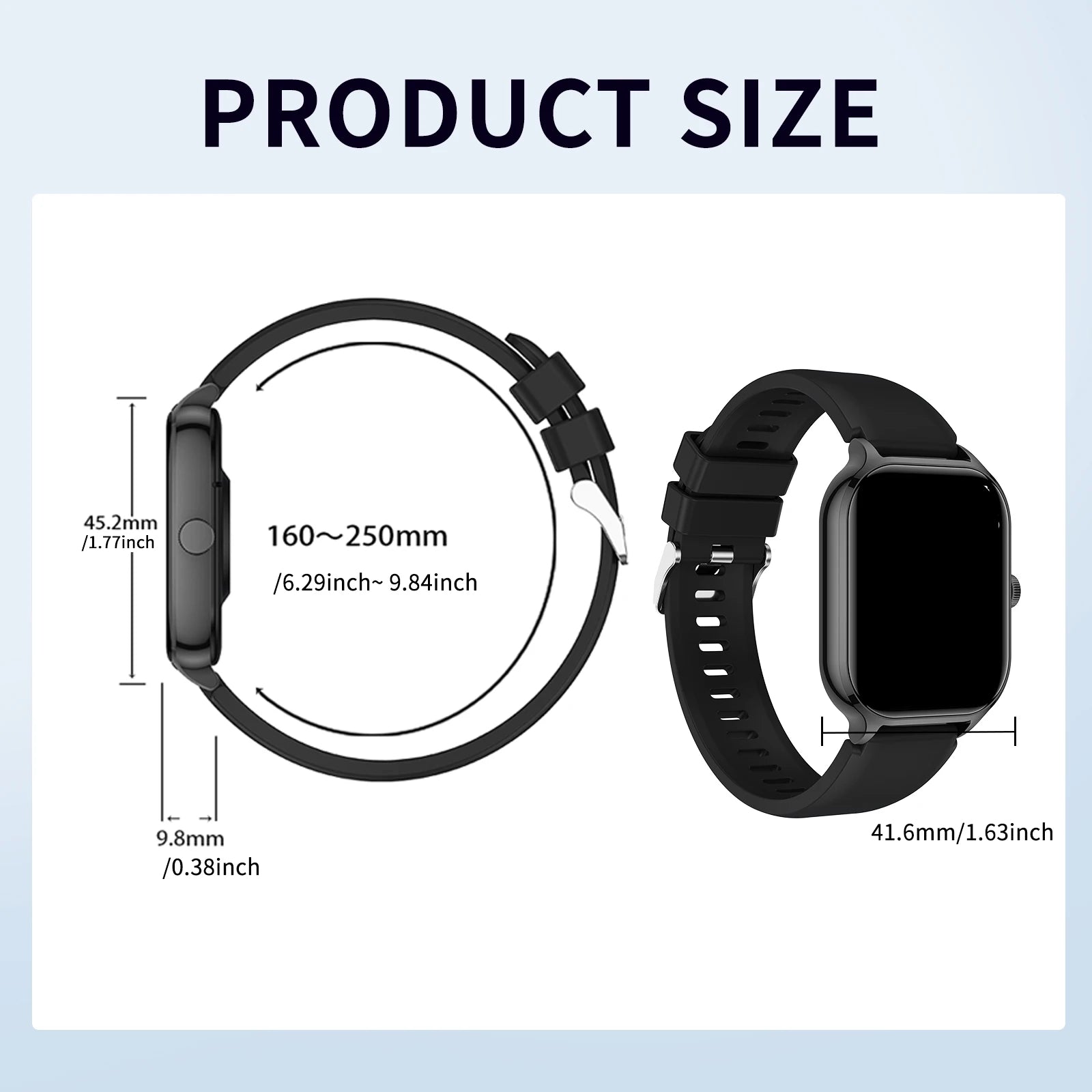 Reloj inteligente con llamadas/marcador inalámbrico, modo deportivo, recordatorio y rechazo de llamadas, monitoreo de estado físico para iPhone/Android