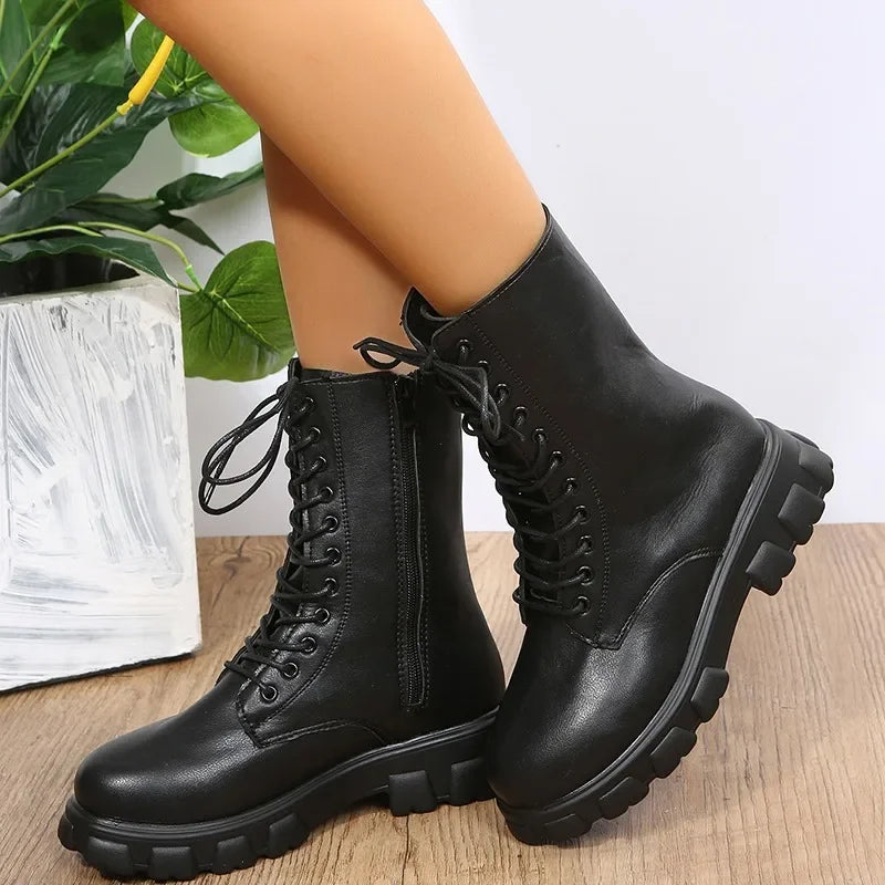 Women’s Mid-Calf Lace-Up Boots