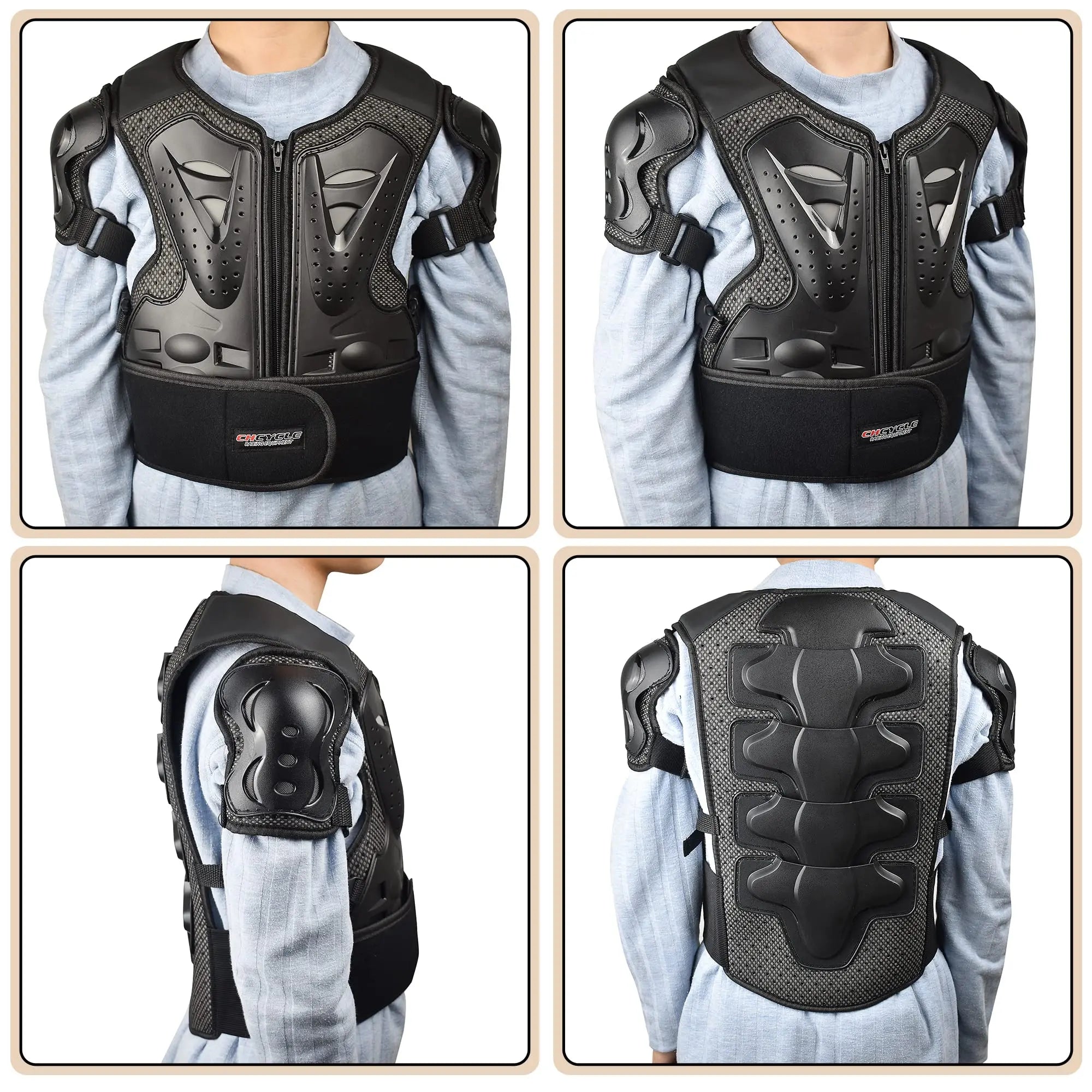 Kids Motorcycle Armor Suit Dirt Bike Gear Chest Protector Motocross for Kids Chest Protective Gear with Elbow Knee Pads Guards
