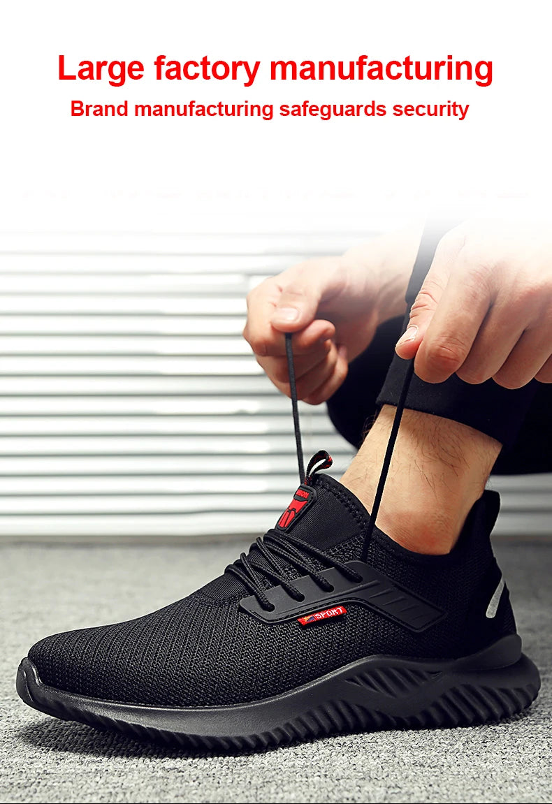 Zapatillas de trabajo con puntera de acero para hombre, zapatos de seguridad a prueba de perforaciones, botas de trabajo, calzado de seguridad indestructible de moda