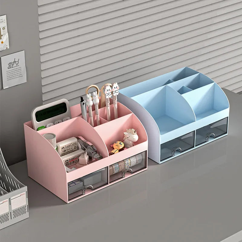 Office Desktop Storage Box Organizer Transparent Small Drawer Storage Cabinet Student Desk Stationery Sundries Organizer Boxes