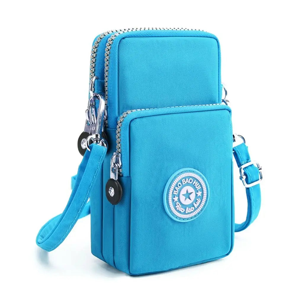 Solid Color Fabric Phone Purse Mobile Phone Bag Women Crossbody Bag Wrinkle Arm Bag Small Shoulder Bag Korean Style Wallets