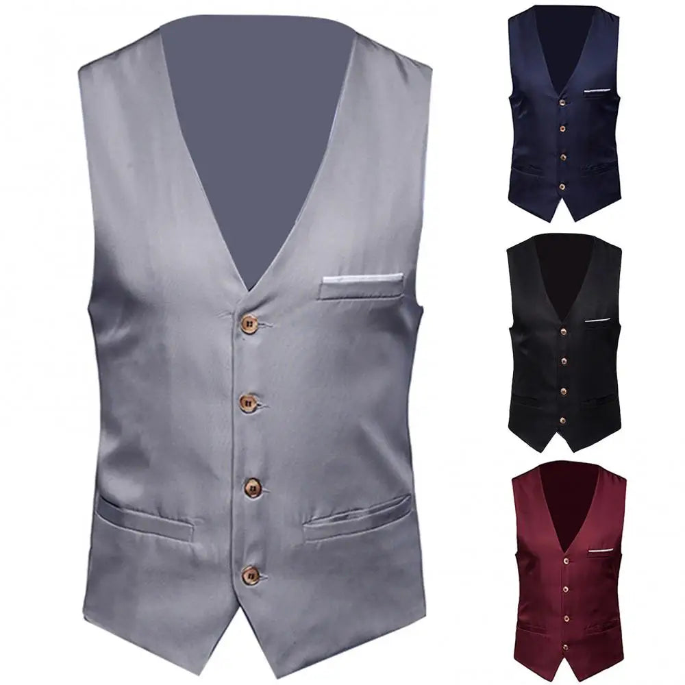 Chalecos de vestir para hombre, entallados, chaleco de traje para hombre, chaleco masculino, chaleco sin mangas casual formal de negocios, chaleco hombre
