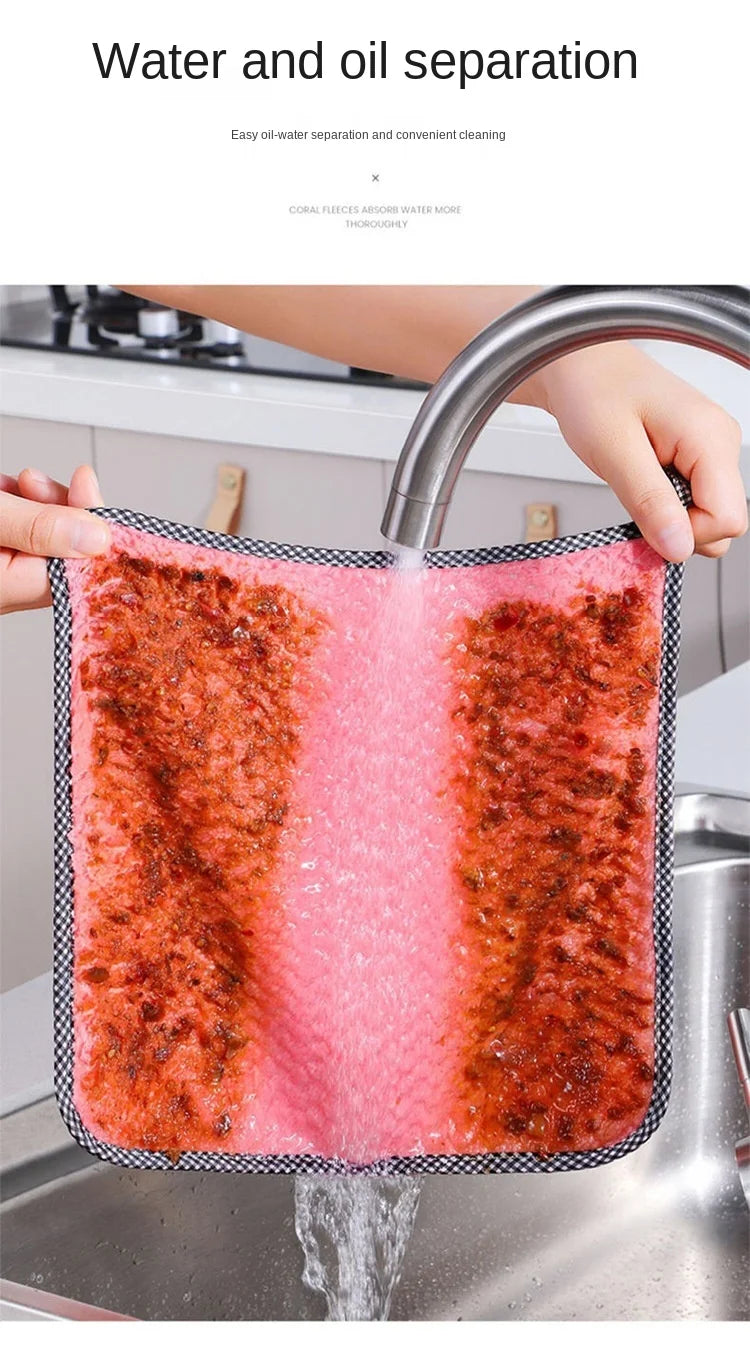 Paño de cocina Trapo de microfibra trapo de cocina paño para platos antiadherente toalla de limpieza de mesa engrosada almohadilla absorbente de limpieza para el hogar