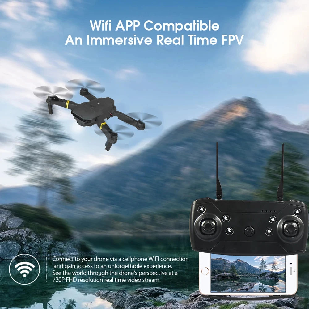 KBDFA – Mini drone E58 WiFi FPV, quadricoptère pliable avec batterie, caméra HD 1080P 4K, hélicoptère RC, jouets, cadeau
