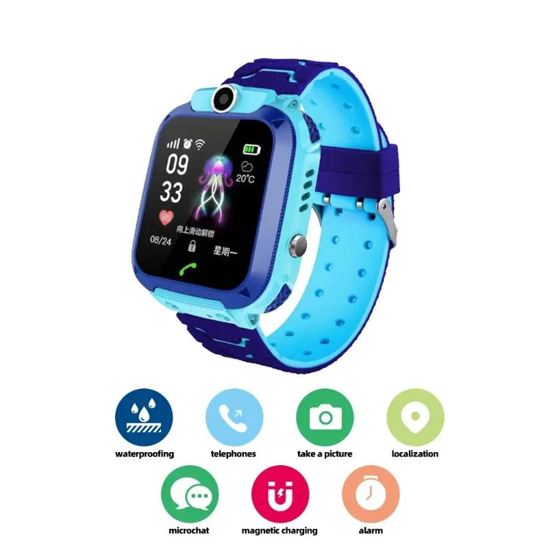 Montre connectée 4G pour enfants, mini téléphone avec appels, SOS, appareil photo, 3 styles de montres design, cadeau d'anniversaire ou de Noël pour filles et garçons