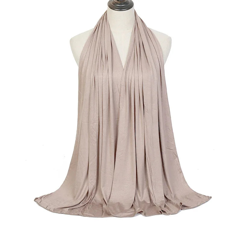 Modal Cotton Jersey Hijab Scarf Long Muslim Shawl Plain Soft Turban Tie Head Wraps For Women Africa Headband 170x60cm