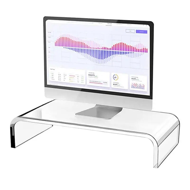 Monitor Stand Riser Acrylic Laptop Stand Clear Desktop Computer Riser Table Storage Stand Desk Organizer for Storing PC Screen