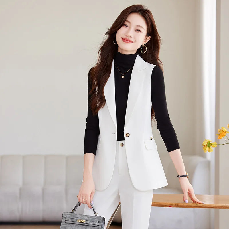 Women Pants Sets Off Shoulder Sleeveless Vest Top Female Pencil Pants Women 2 Piece Set Outfit Elegant Women's Pants Suit