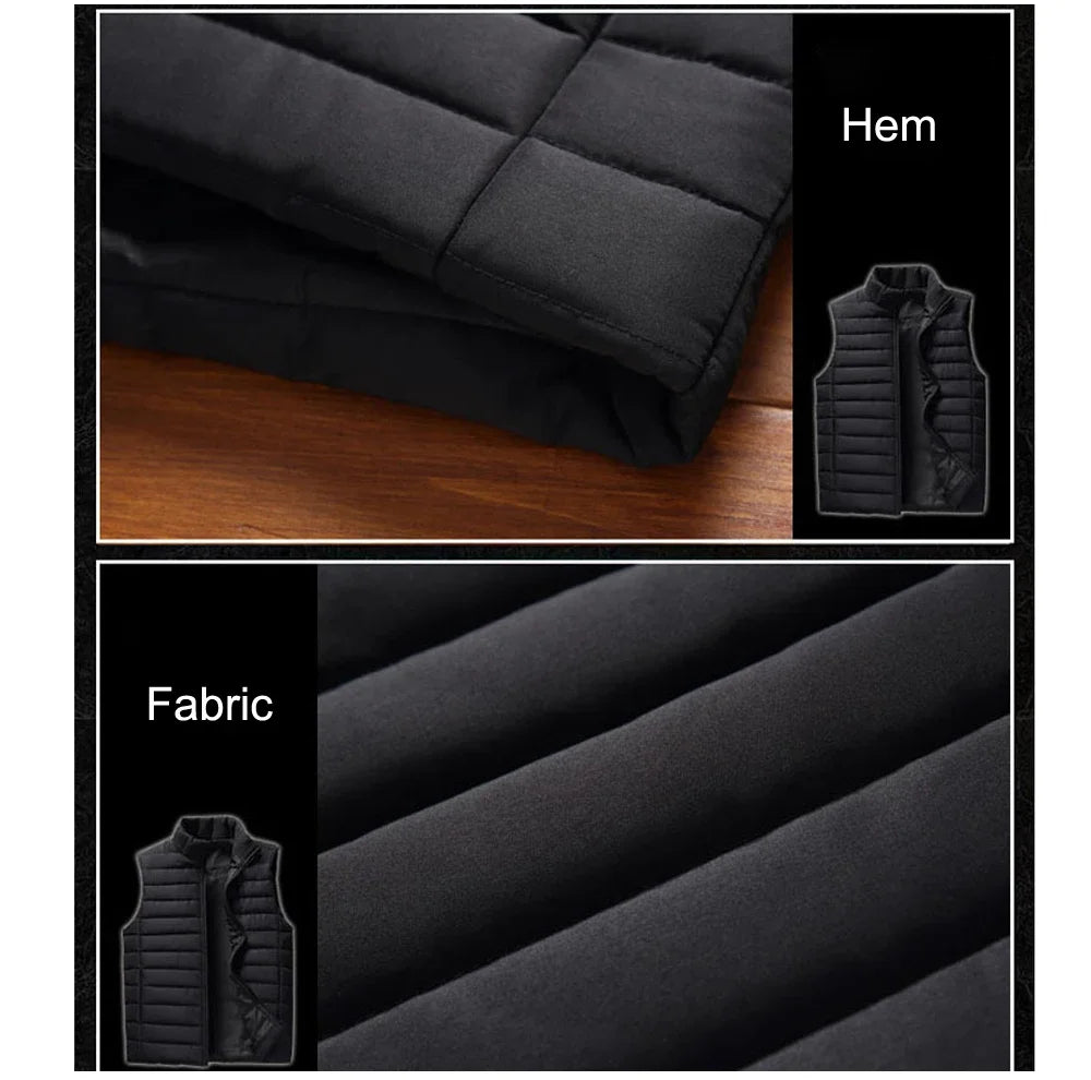 Chalecos sin mangas para hombre, moda de invierno, chalecos de algodón acolchados para hombre, abrigos, chalecos cálidos con cuello alto para hombre, ropa 5XL