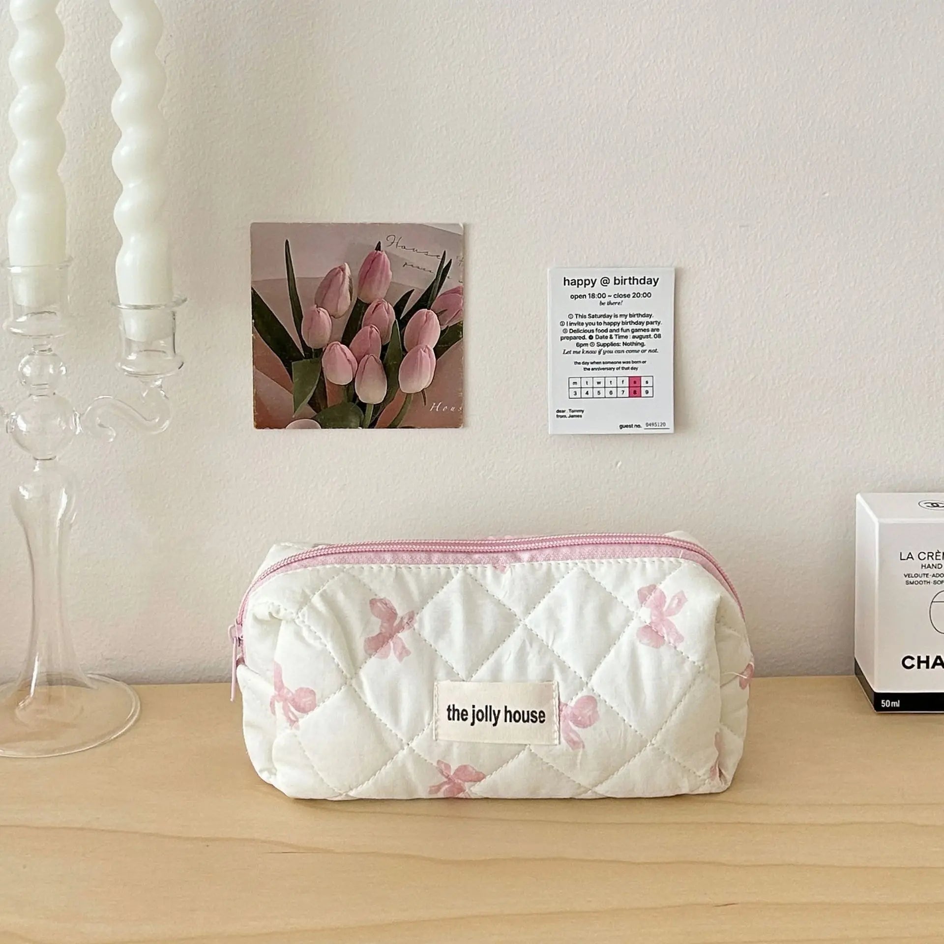 Bolsa de cosméticos para mujerBolsa de viaje para artículos de aseo Bolsa de maquillaje con lazo Bolsa de almacenamiento de maquillaje de moda Neceser organizador de bolso Kosmetiktasche