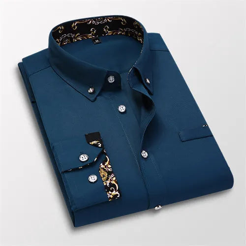 Men's Clothing Arrival Men Shirt, Fashion Causal Long Sleeved Male Dress Social Business Cotton Shirt Soft Weeding White Shirts