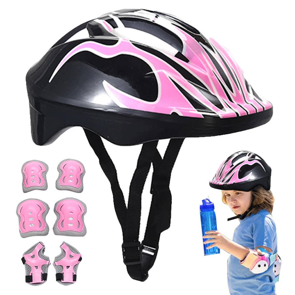 Kids Safety Helmet Knee Elbow Pad Set Toddler Helmet with Protective Gear Set for Bicycle Cycling Skateboard Scooter Skating