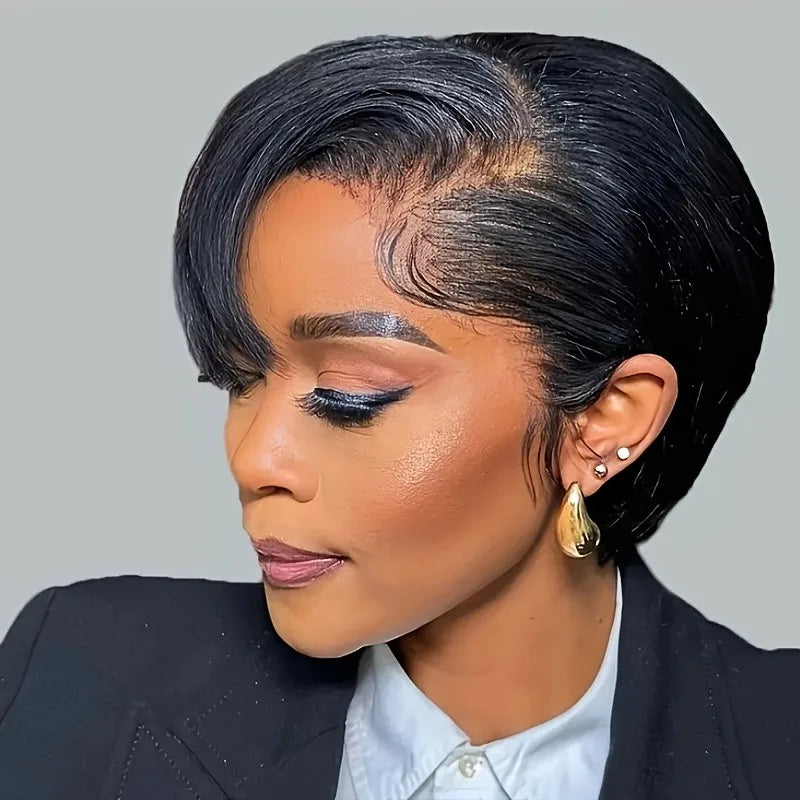 Perruque en cheveux humains coupe pixie