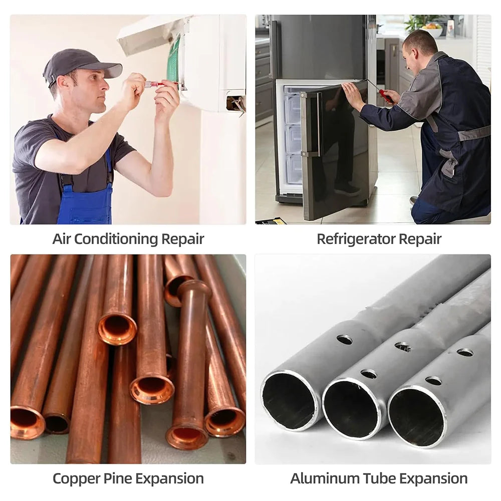 Élargisseurs de tuyaux en cuivre, outils de sertissage pour CVC, outils d'expansion de tuyaux de forage, élargisseurs de tuyaux en cuivre pour climatisation, outil de maintenance