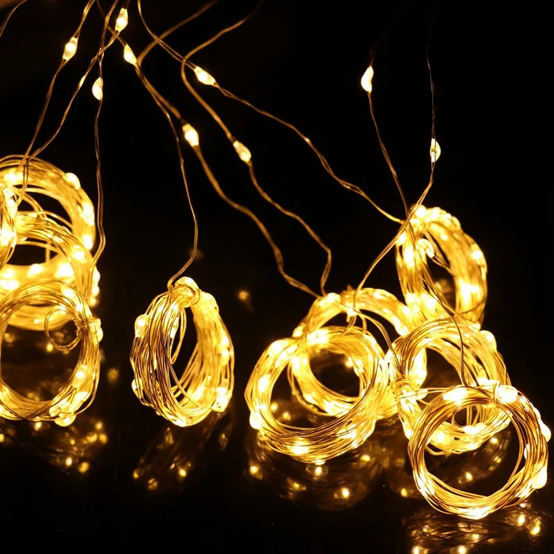 Cortina de luces navideñas, guirnalda, adornos de Feliz Navidad para el hogar, adornos navideños, regalos de Navidad, decoración de Año Nuevo