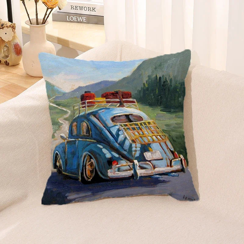 Cushion Cover Watercolor Car Pillow Room Decor Case