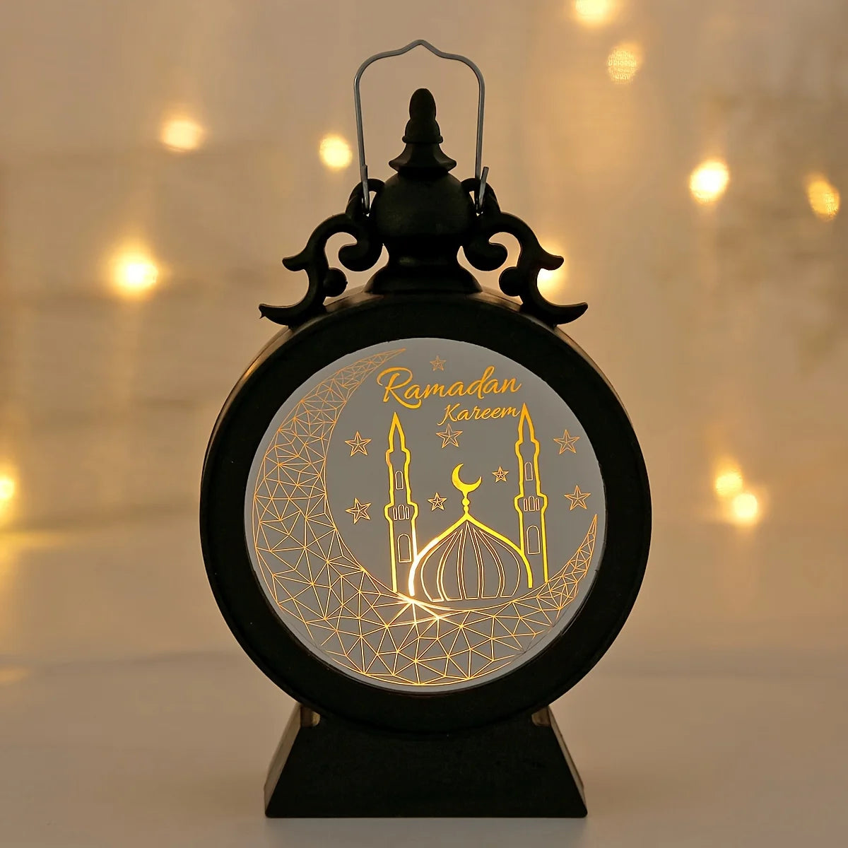 Adornos de Eid Mubarak Linterna LED Luces de fiesta islámicas musulmanas para decoraciones de Ramadán Ramadán Kareem Regalo de Eid Al Adha